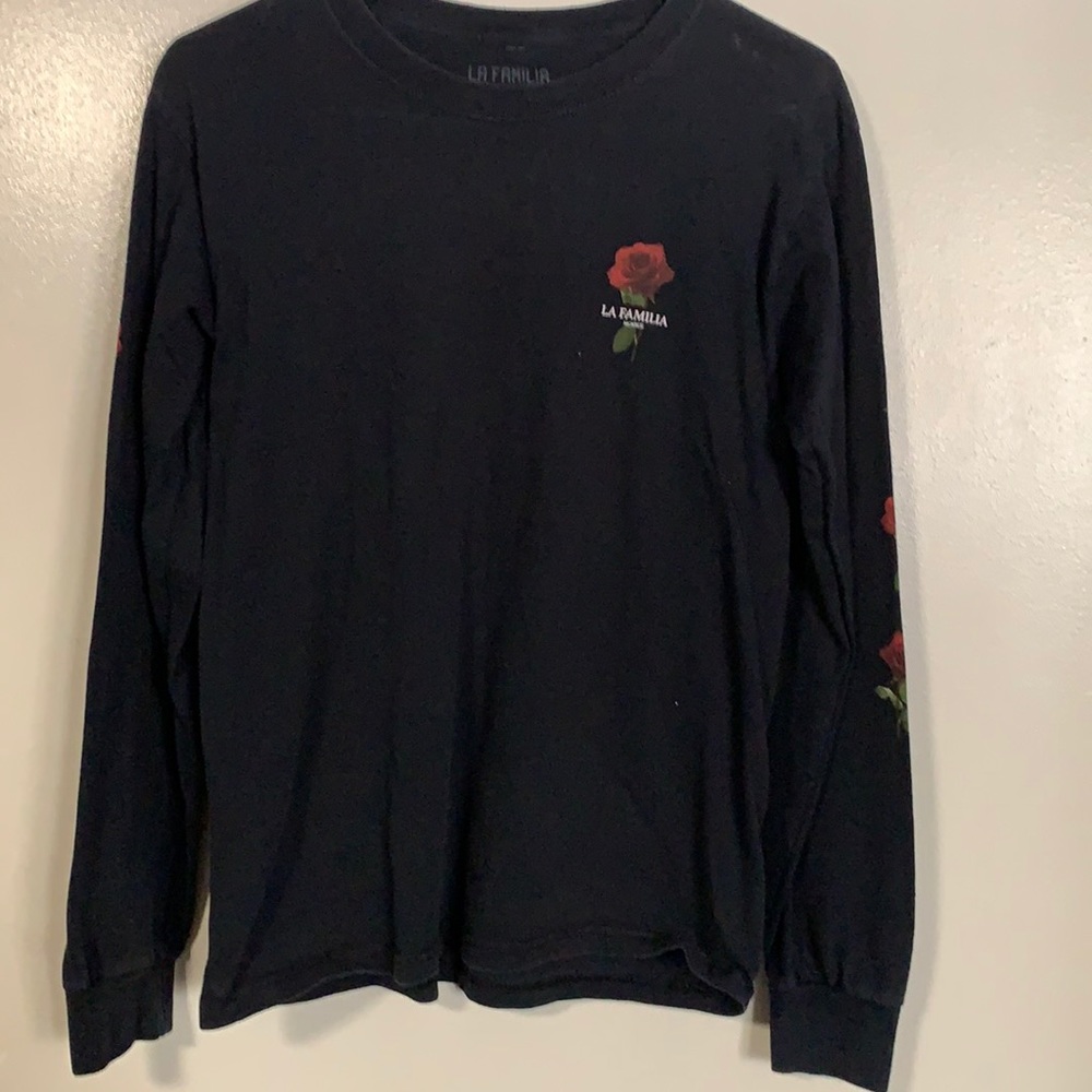 Boys Black La Familia Long Sleeve Tee